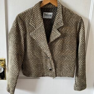 Cropped Chevron Blazer Size Small Jacket BELUVA SAN FRANCISCO